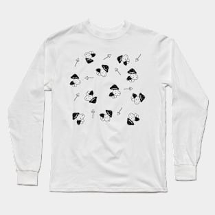 Magical Mushrooms with Lunar Phases Long Sleeve T-Shirt